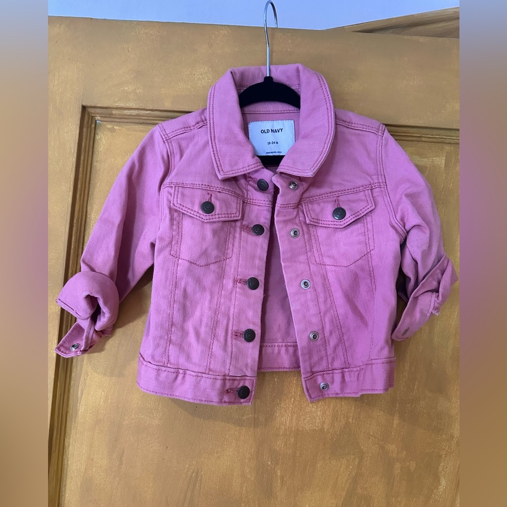 Old Navy Kids Bright Pink Jean Jacket